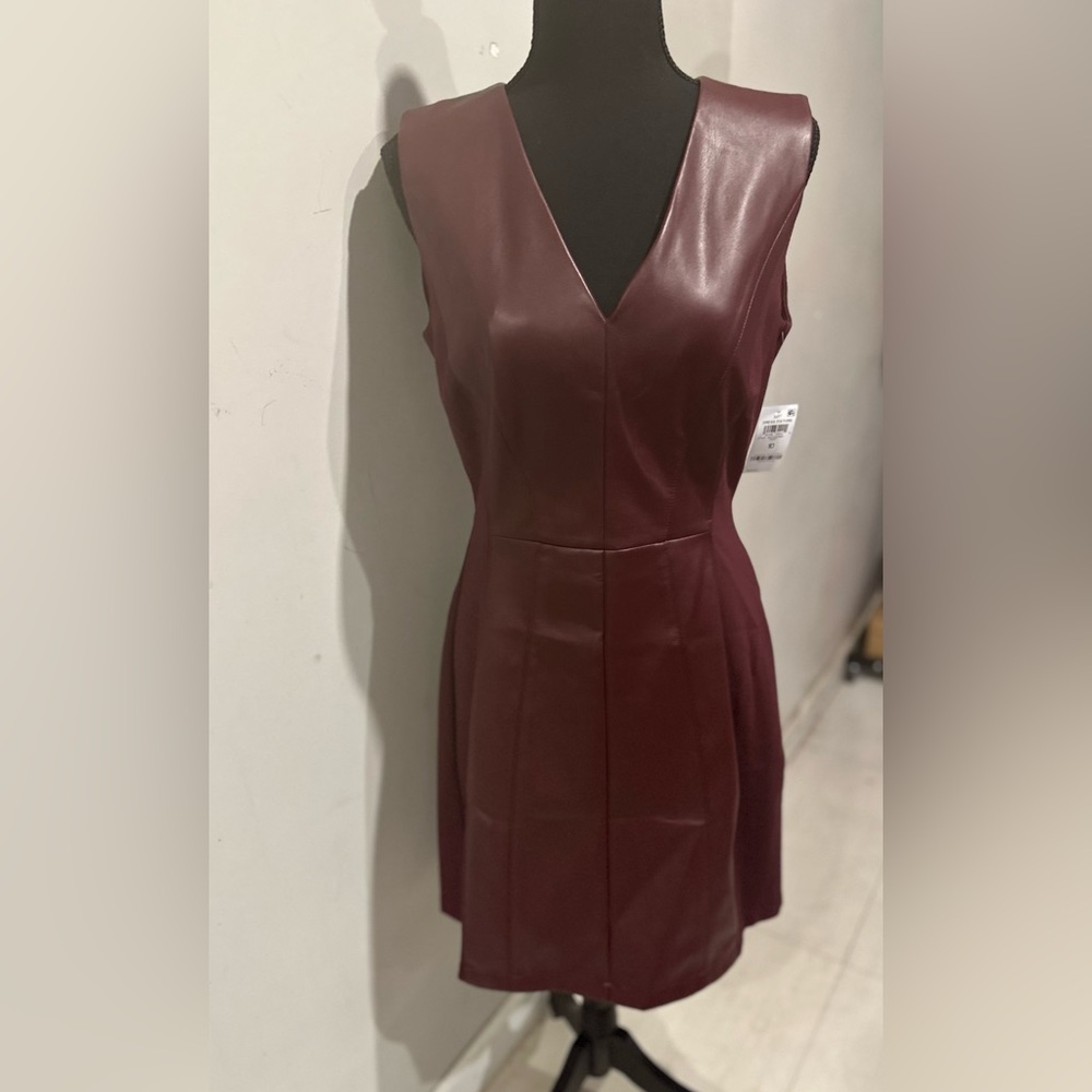 Inc international concepts faux - leather  and ponte dress.